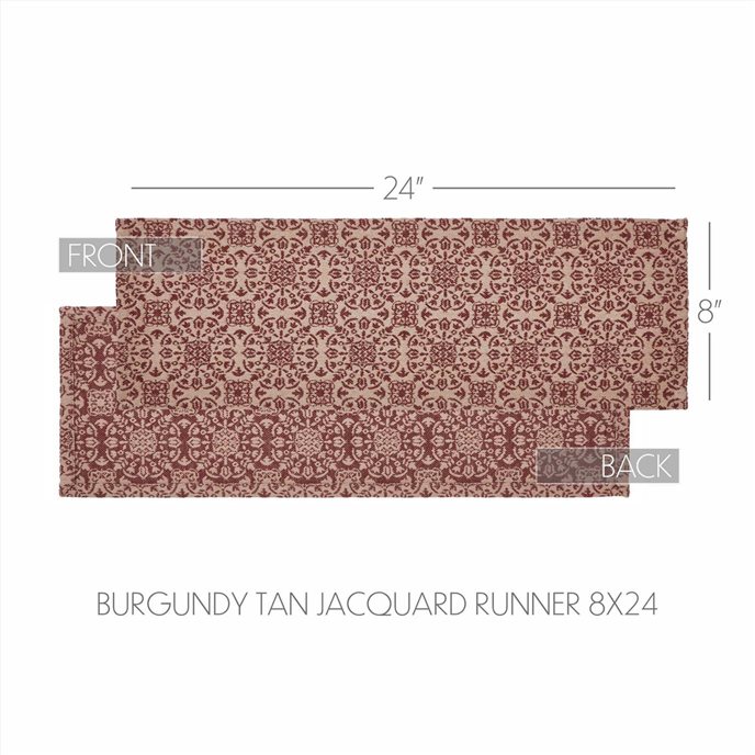 Custom House Burgundy Tan Jacquard Runner 8x24 Thumbnail