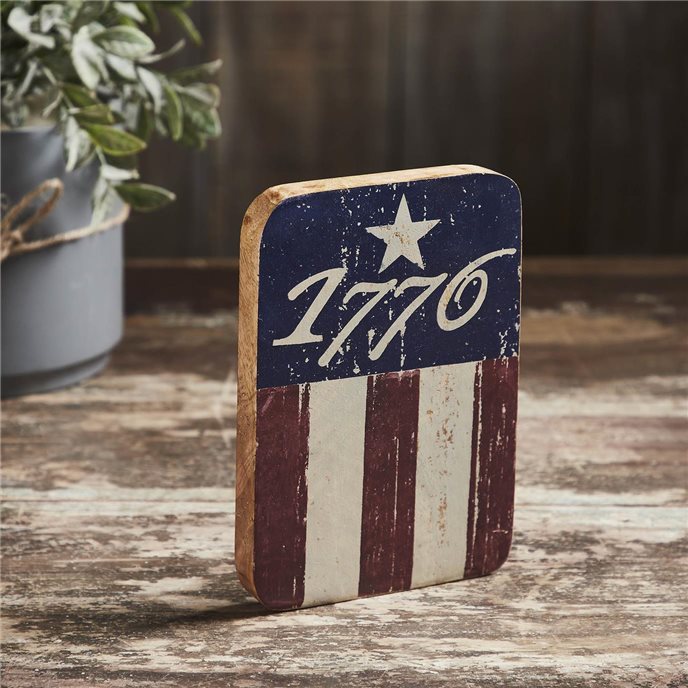 1776 Flag Stripes Wooden Sign 7x5 Thumbnail