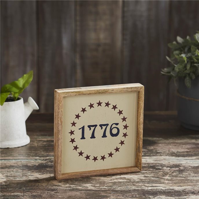 1776 Stars Wooden Sign 7x7 Thumbnail