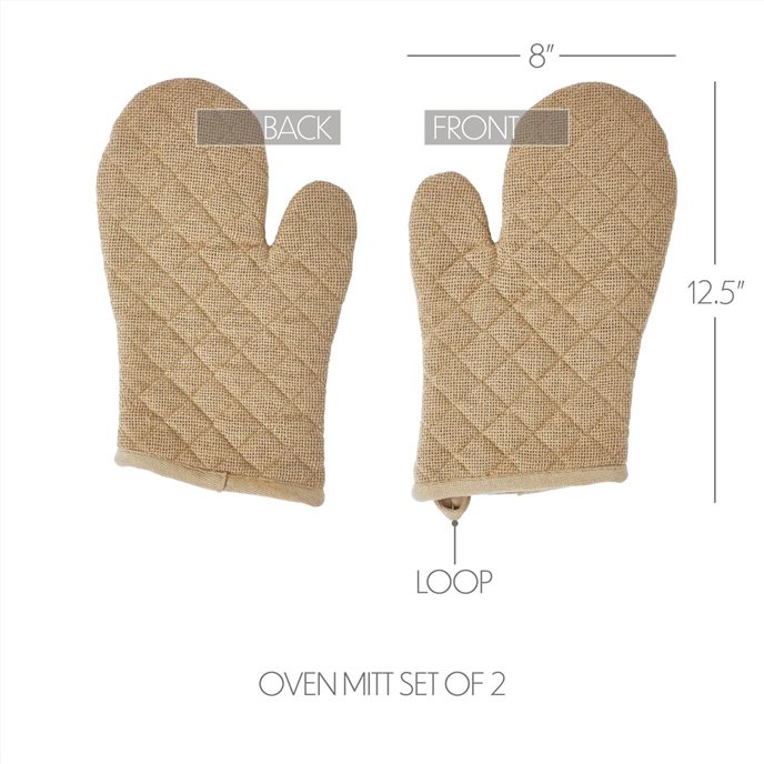 Burlap Natural Oven Mitt Set of 2 Thumbnail