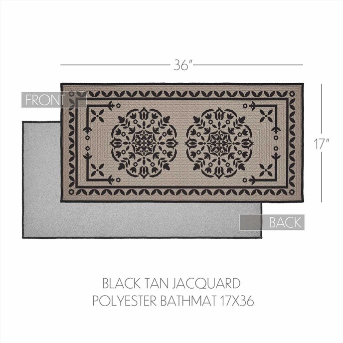 Custom House Black Tan Jacquard Polyester Bathmat 17x36 Thumbnail