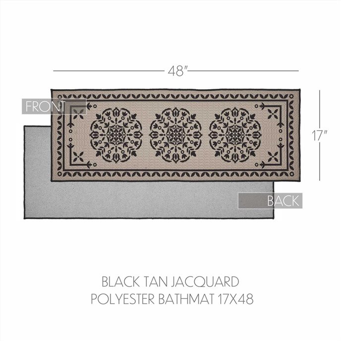 Custom House Black Tan Jacquard Polyester Bathmat 17x48 Thumbnail