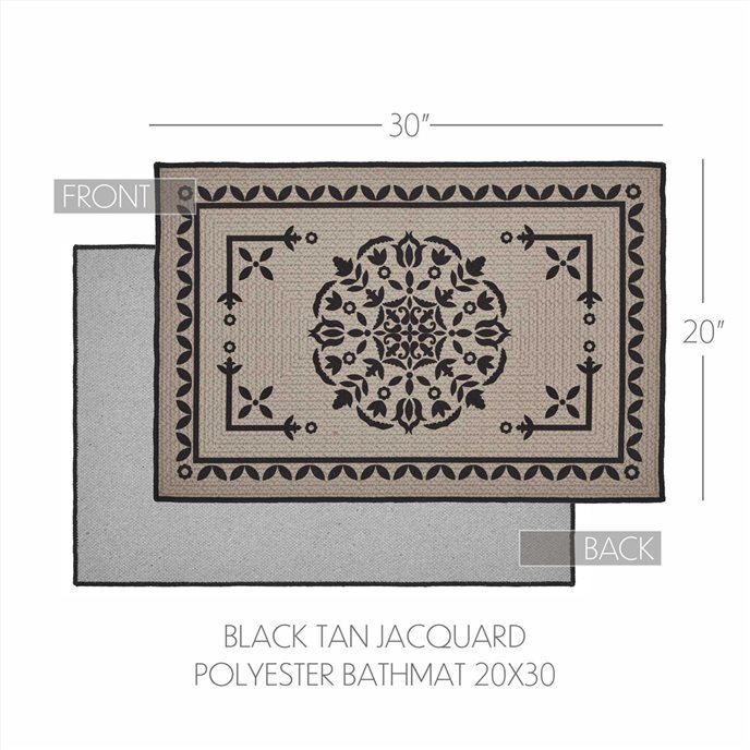 Custom House Black Tan Jacquard Polyester Bathmat 20x30 Thumbnail