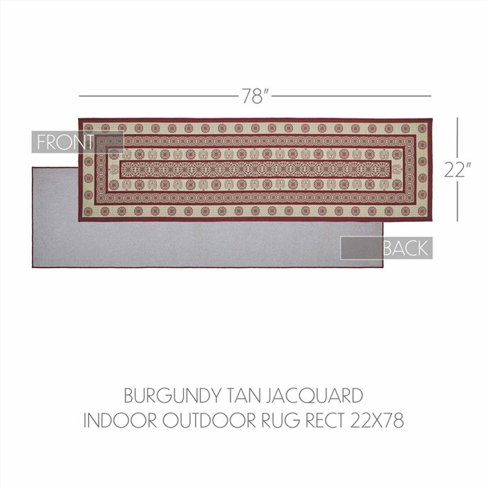 Custom House Burgundy Tan Jacquard Polyester Rug/Runner Rect 22x78 Thumbnail