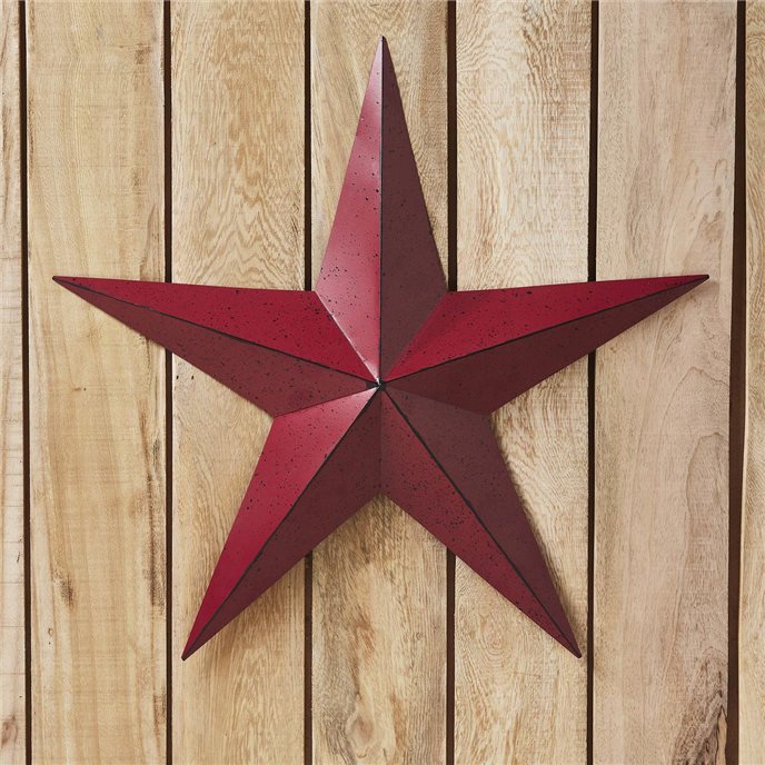 Metal Star Speckled Distressed Burgundy 24x24 Thumbnail