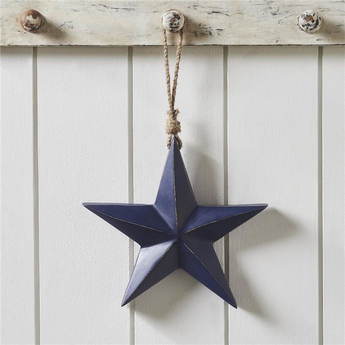 Wooden Star Ornament Blue 8x8x1.5 Thumbnail