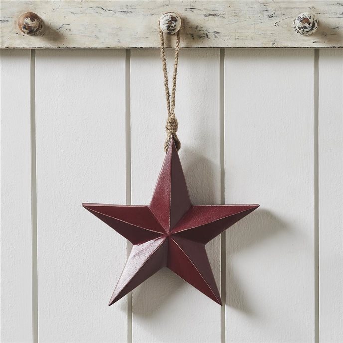 Wooden Star Ornament Red 8x8x1.5 Thumbnail