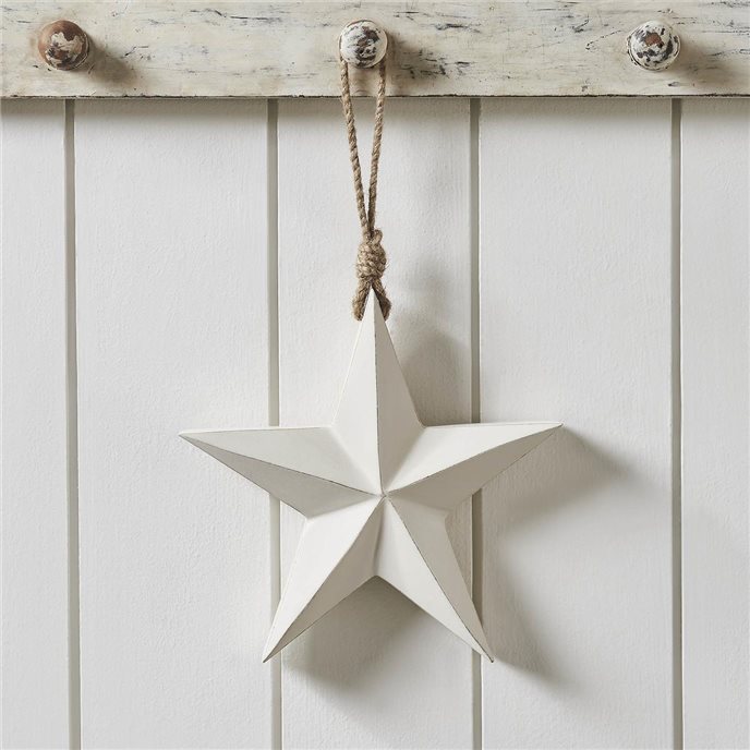 Wooden Star Ornament White 8x8x1.5 Thumbnail