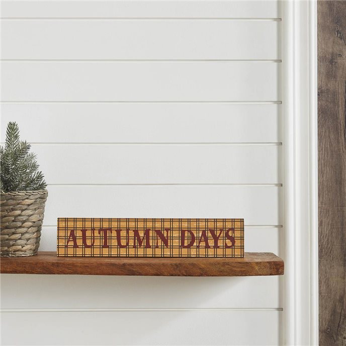 Autumn Days Burgundy on Mustard Base MDF Sign 3x14 Thumbnail