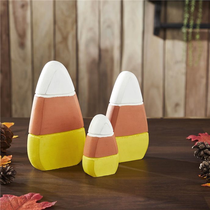 Candy Corn Wood Decor Set of 3 Sizes Thumbnail