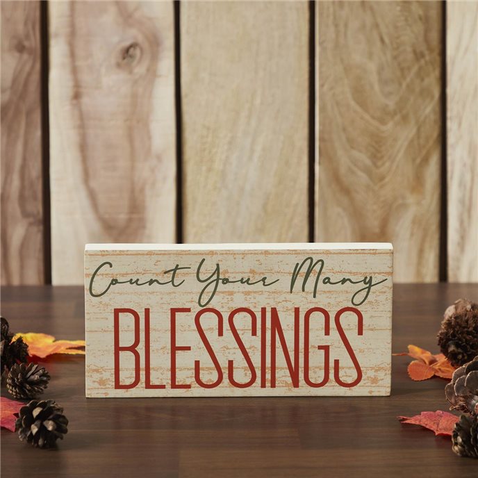 Count Your Many Blessings Cream Base MDF Sign 5x10 Thumbnail