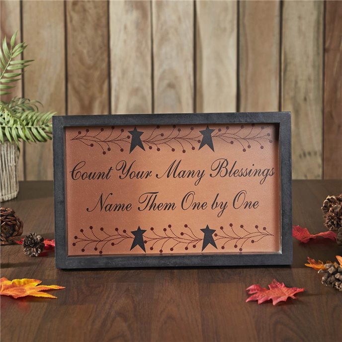 Count Your Many Blessings Vine Prim Stars MDF Wall Sign 9x14x1.5 Thumbnail