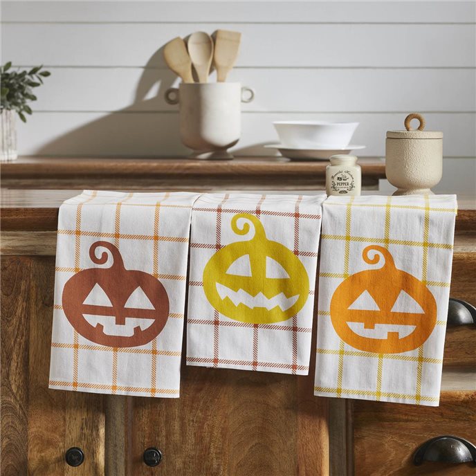 Country Halloween Tea Towel Set of 3 19x28 Thumbnail