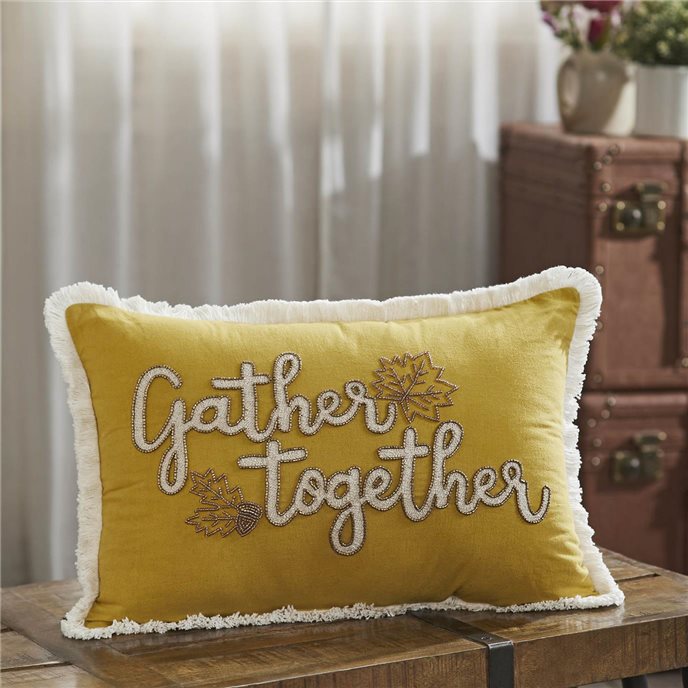 Gather Together Fall Leaves Pillow 14x20 Thumbnail