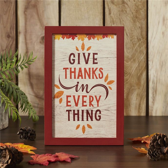 Give Thanks In Everything Fall Leaves Wall Sign 12x8 Thumbnail