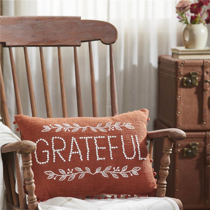 Grateful Pom Pom Pillow 14x20 Thumbnail