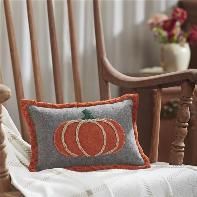 Harvest Blessings Applique Pumpkin Pillow 7x11 Thumbnail