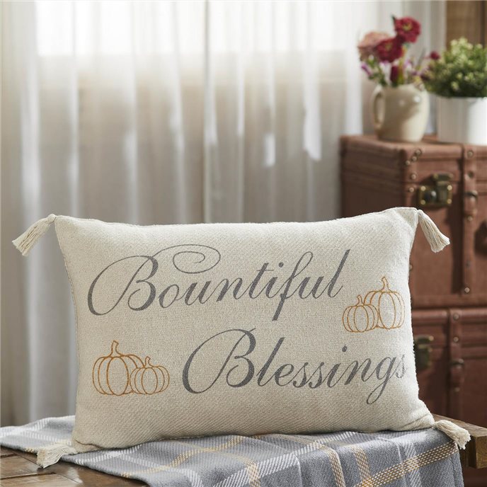 Harvest Blessings Bountiful Blessings Woven Pillow 14x22 Thumbnail