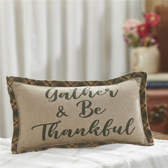 Harvest Blessings Gather &amp; Be Thankful Pillow 7x13 Thumbnail