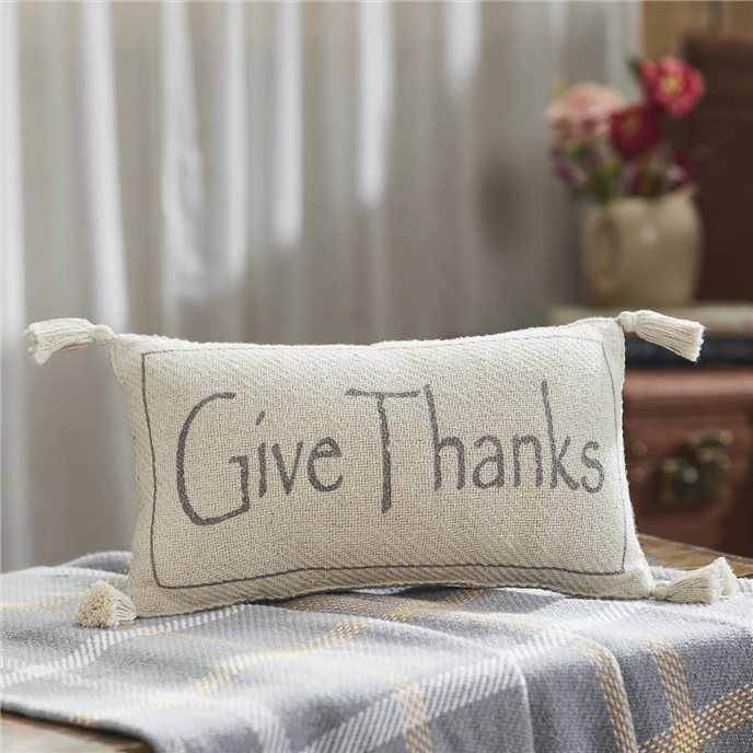 Harvest Blessings Give Thanks Woven Pillow 7x13 Thumbnail