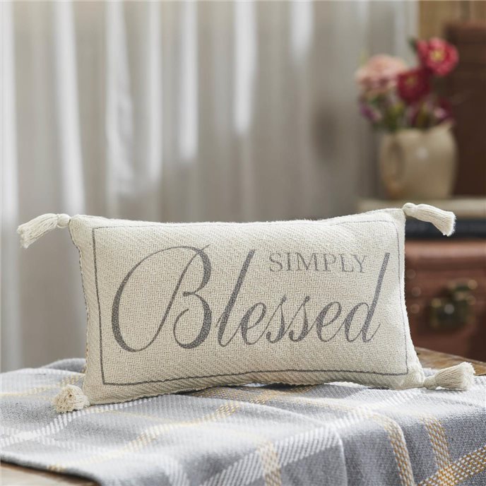 Harvest Blessings Simply Blessed Woven Pillow 7x13 Thumbnail