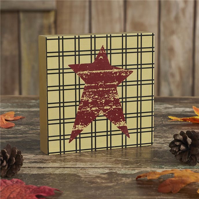 Prim Burg Star on Tan Base MDF Sign 5x5 Thumbnail