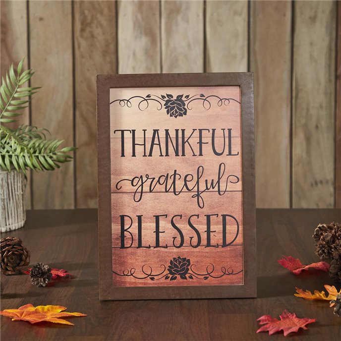 Shiplap Natural Thankful Grateful Blessed Wall Sign 13x9 Thumbnail