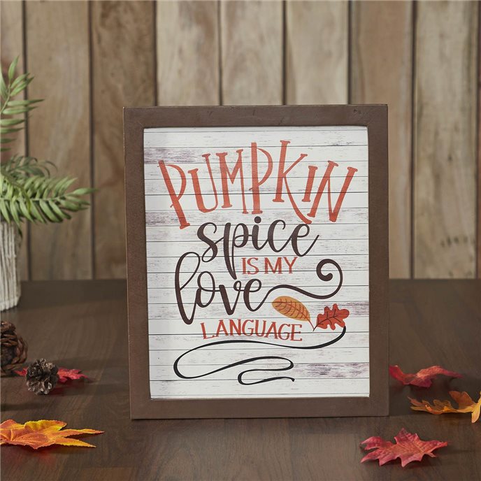 Shiplap Pumpkin Spice Is My Language Wall Sign 12x10 Thumbnail