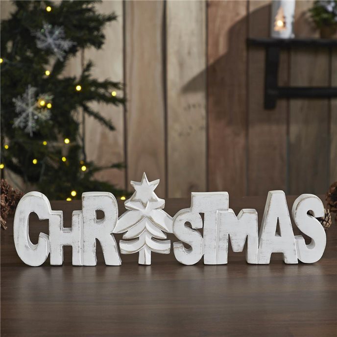 CHRISTMAS Carved Wooden Sign 15x4.25x1 Thumbnail