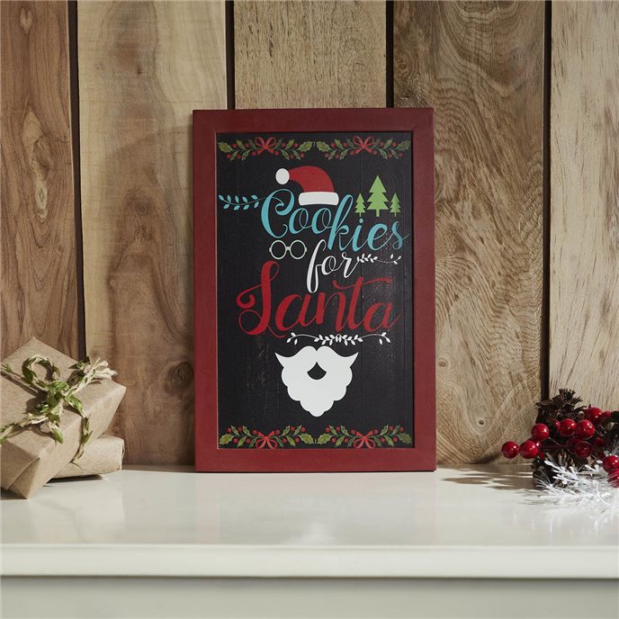 Cookies For Santa Framed Wall Hanging Sign 12x8 Thumbnail