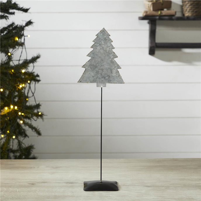 Decorative Galvanized Metal Christmas Tree With Base 16x5x3 Thumbnail