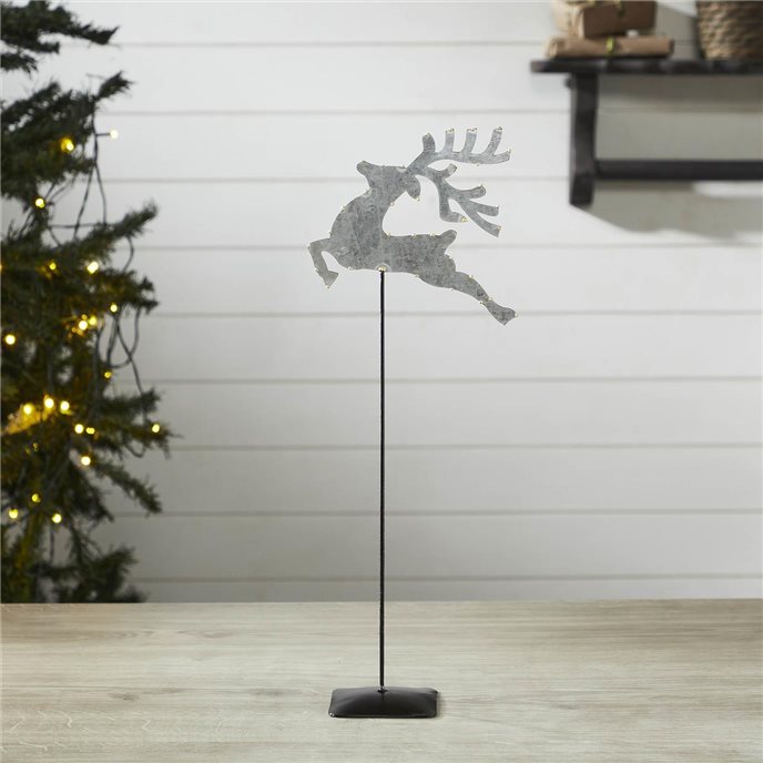 Decorative Galvanized Metal Reindeer With Base 16x6x3 Thumbnail