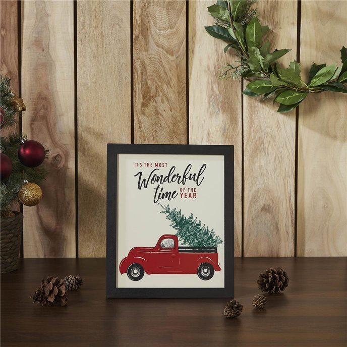 It's The Most Wonderful Time Truck Framed Wall Hanging Sign 12x10 Thumbnail