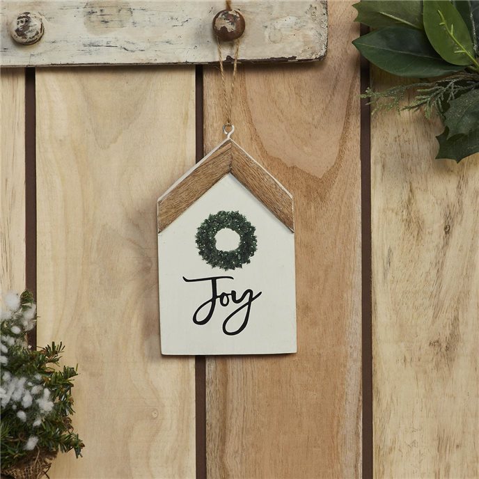 Joy Wreath Hanging Ornament 7x4x0.5 Thumbnail