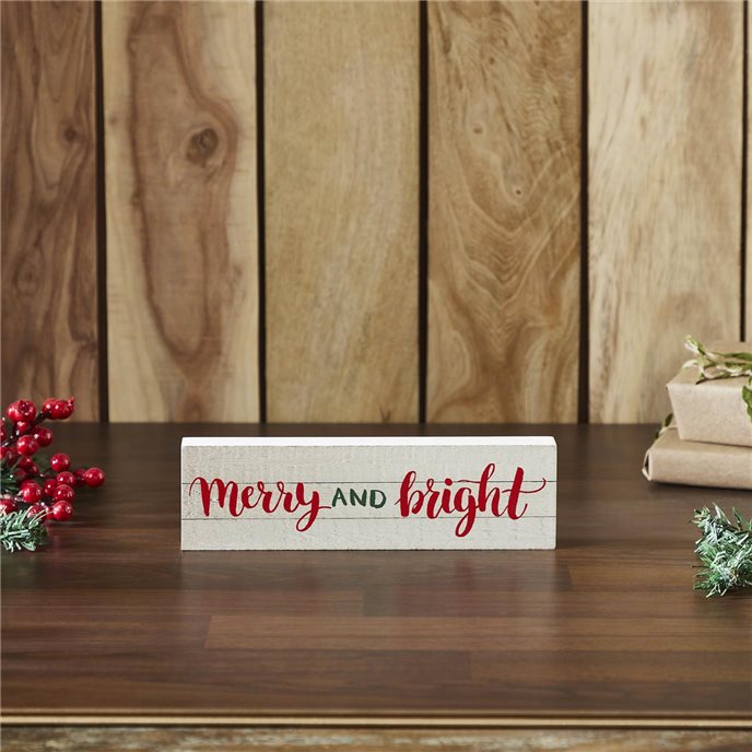 Merry and Bright Block Sign 3x10 Thumbnail