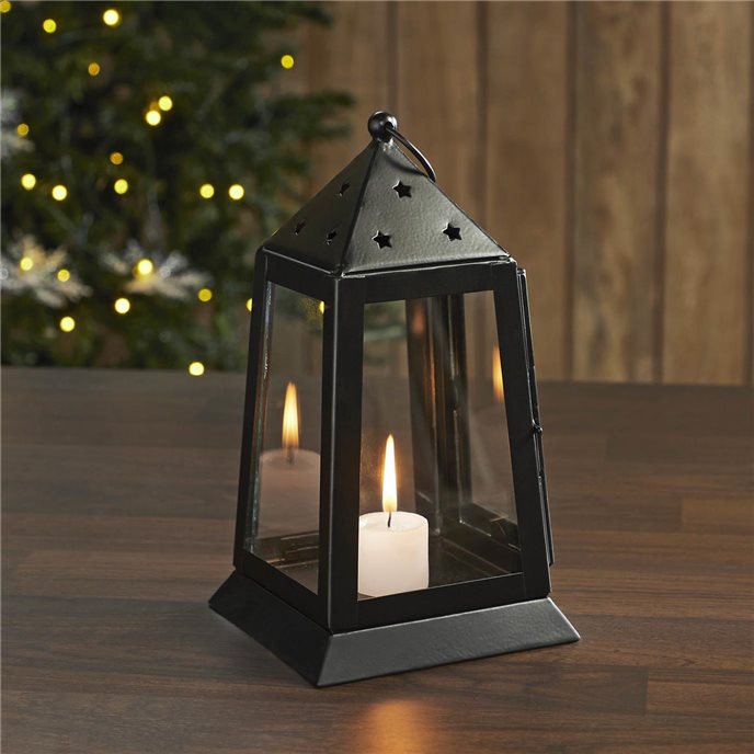 Metal Lantern Black Tealight Holder 9x5x5 Thumbnail