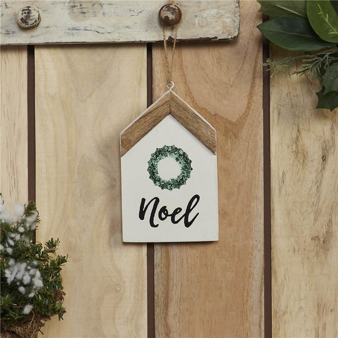 Noel Wreath Hanging Ornament 7x4x0.5 Thumbnail