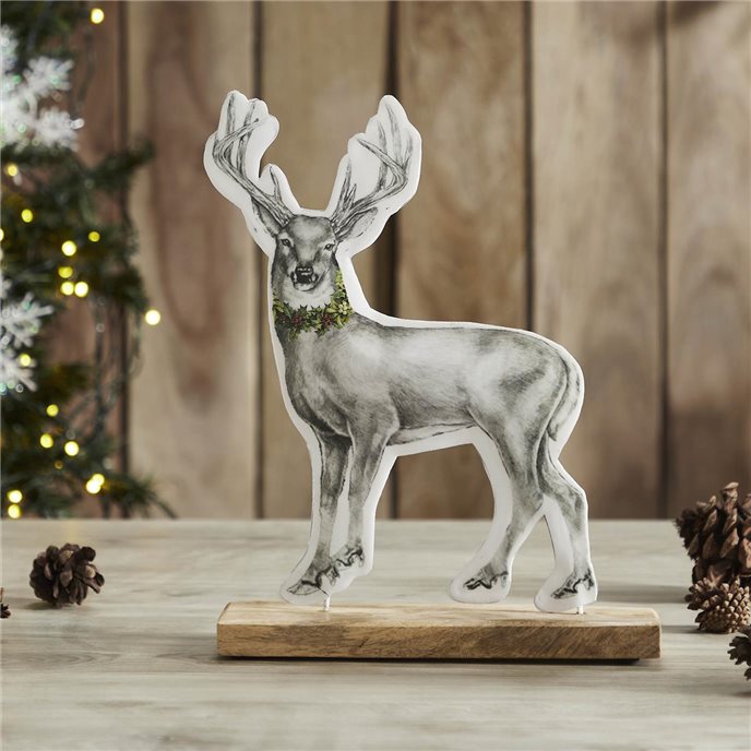 Reindeer With Wreath Figurine 11.5x9x2.5 Thumbnail