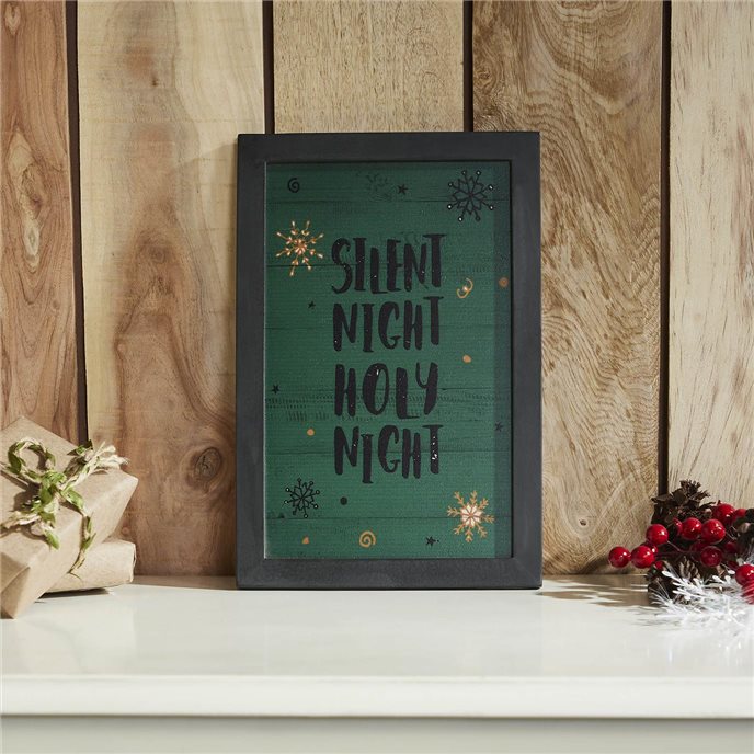 Silent Night Holy Night Framed Wall Hanging Sign 12x8 Thumbnail