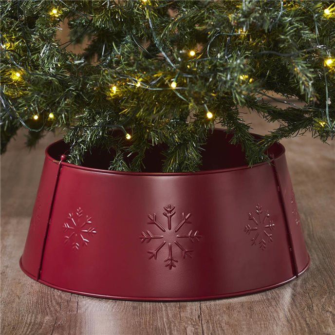 Snowflake Christmas Tree Collar Metal Burgundy 8x20x20 Thumbnail