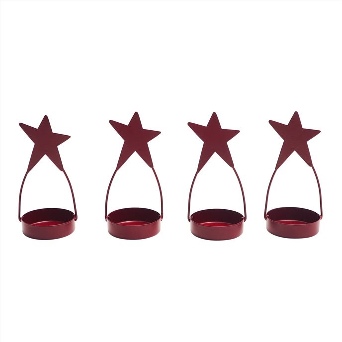 Star Tealight Holder Burgundy Set of 4 4x1.75x1.75 Thumbnail