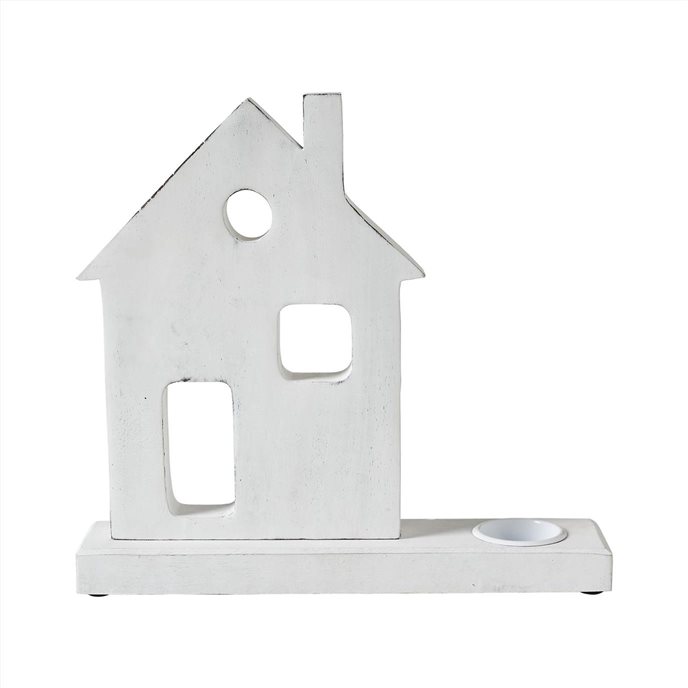 Tealight Holder Village House White 11x10.25x2.5 Thumbnail