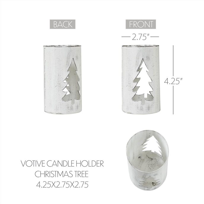 Votive Candle Holder Christmas Tree 4.25x2.75x2.75 Thumbnail