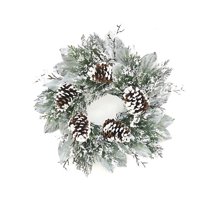 Cedar and Magnolia Leaf Wreath 22"D Thumbnail