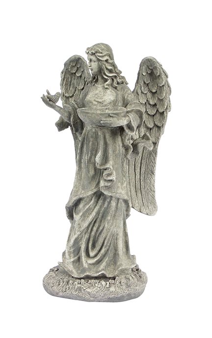 Garden Angel Statue with Birdfeeder or Bath Bowl 23"H Thumbnail