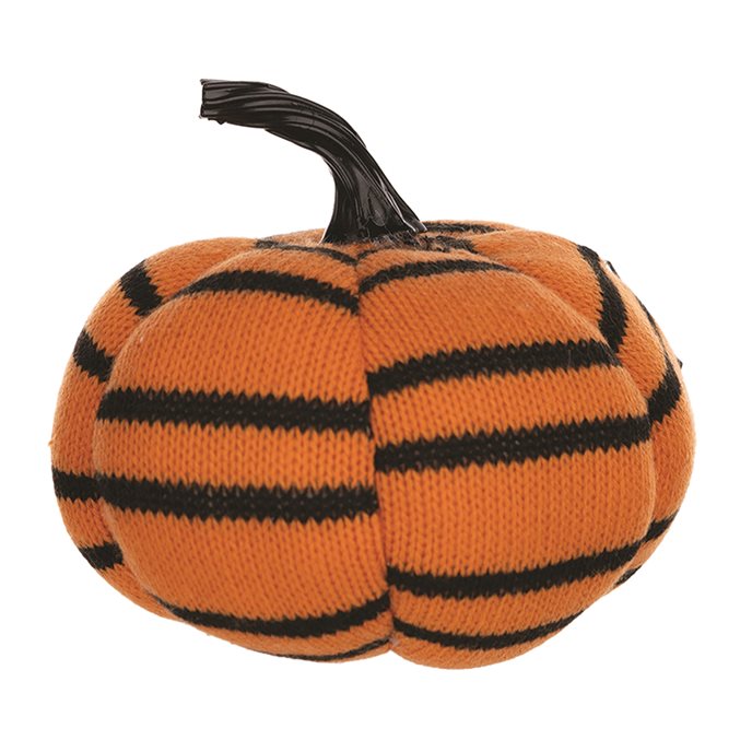 Plush Halloween Striped Pumpkin 5"H Thumbnail