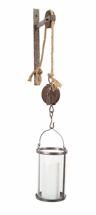 Industrial Pulley Mounted Canister Candleholder Thumbnail