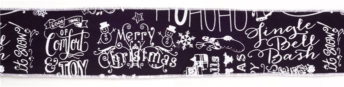 Black and White Christmas Sentiment Ribbon (Set of 2) Thumbnail