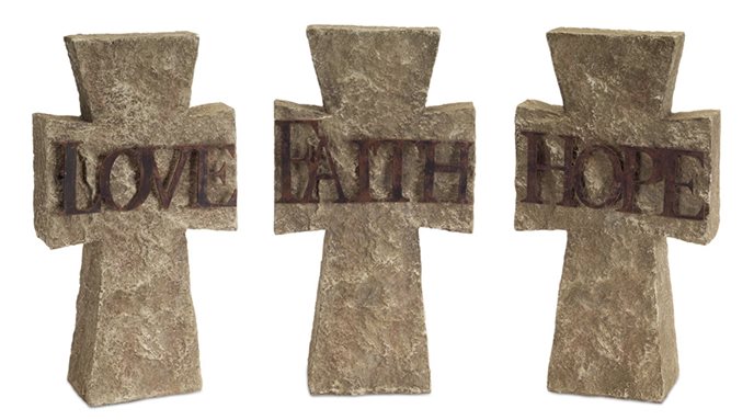 Stone Tabletop Sentiment Cross (Set of 3) Thumbnail