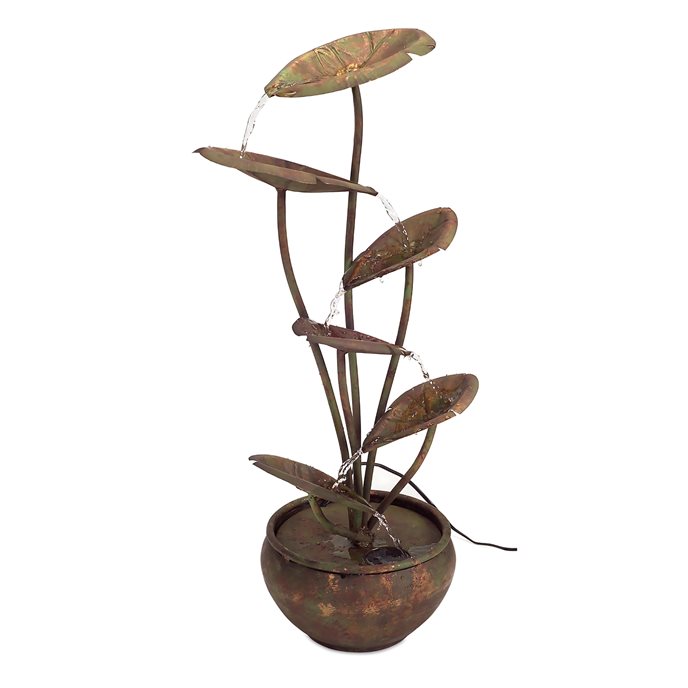 Bronze Metal Lotus Leaf Fountain 30.5"H Thumbnail